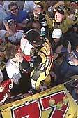 Ward Burton celebrates in Victory Lane.