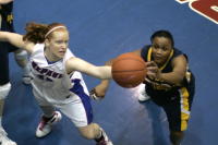 Danielle Havel tallied three rebounds and three points  in the Blue Demons' 74-56 win over West Virginia on Saturday. 