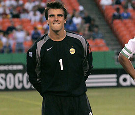 Steve Cronin was in net for the Galaxy on Wednesday night against South Korea.