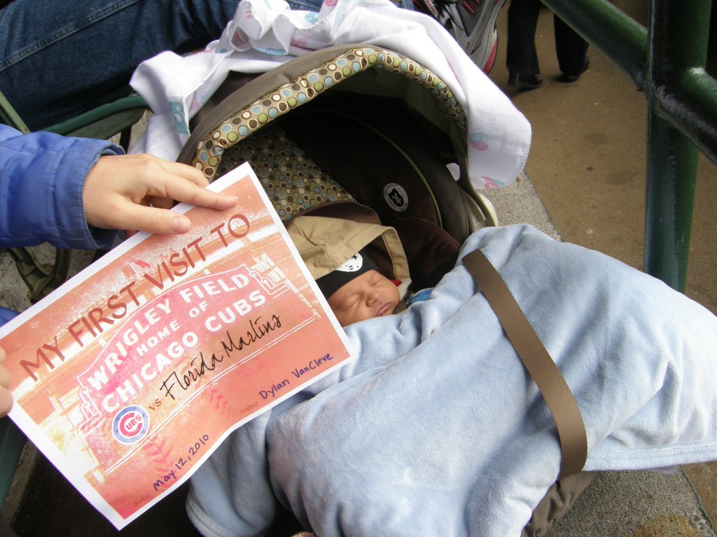 Three Day Old Attends Cubs Game