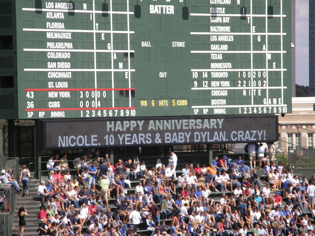 10 Year Wedding Anniversary at Wrigley Field