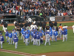 Dodgers at World Series Champions Giants